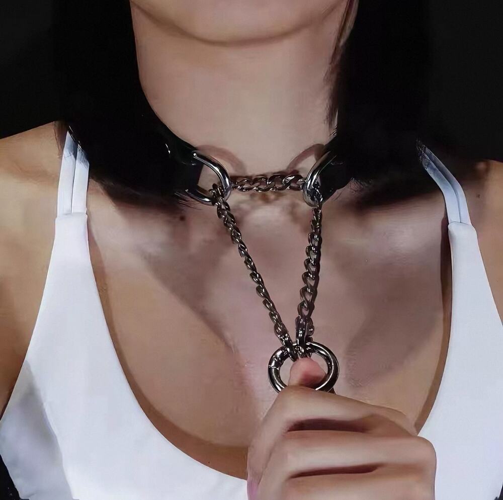 Gothic Thermochromic Color Changing Faux Leather Choker, Adjustable Collar